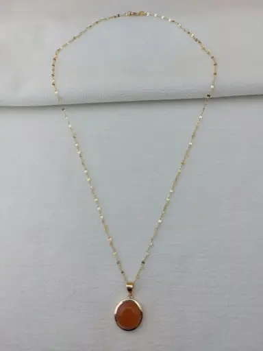 Vintage Tasarım Akik Taşlı Kolye