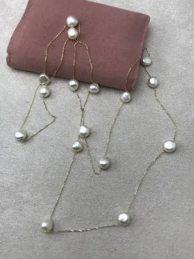 Barok İncili Kolye 73 cm
