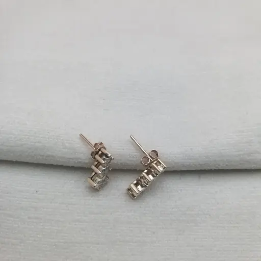 Pırlanta Taşlı Trai Model Küpe
