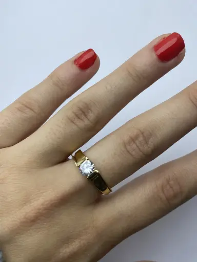 Minimal Taşlı Yüzük