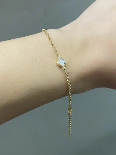 Beyaz yonca bileklik 18 cm