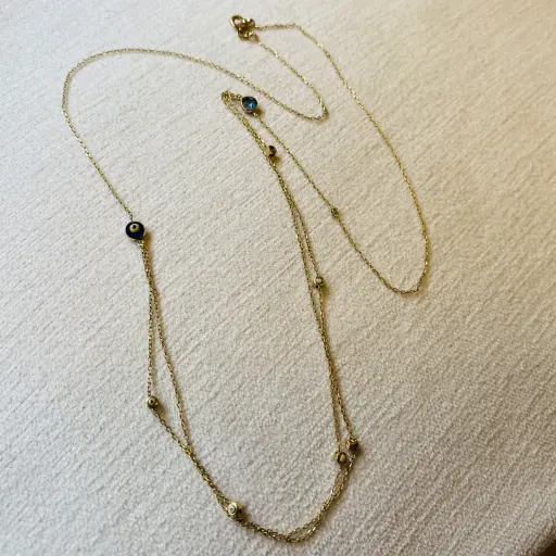 İKİNCİ EL Çift Sıra Kolye 52cm