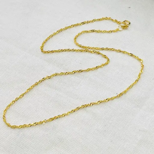 18 Ayar Altın Tasarım Fırfır Zincir 40 cm Uzunluğunda 