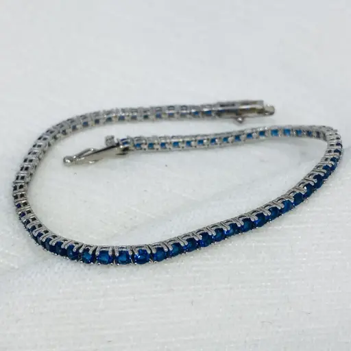 Safir Taşlı Bileklik 19 cm Uzunluğunda 