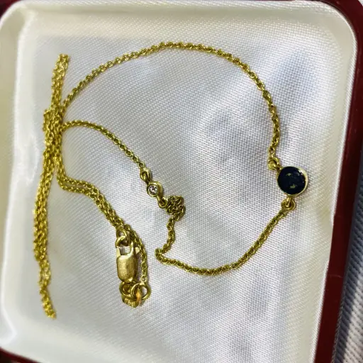 Pırlanta Taşlı Minimal Kolye 40 Cm Uzunluğunda 