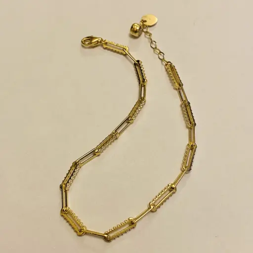 Taşlı Minimal Ataç Bileklik 20 Cm Uzunluğunda 