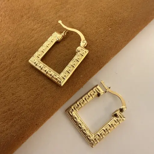 Dikdörtgen Desenli Küpe