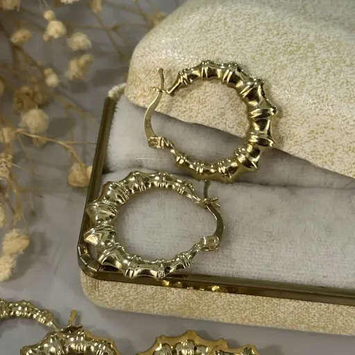 Kemik Model Halka Küpe