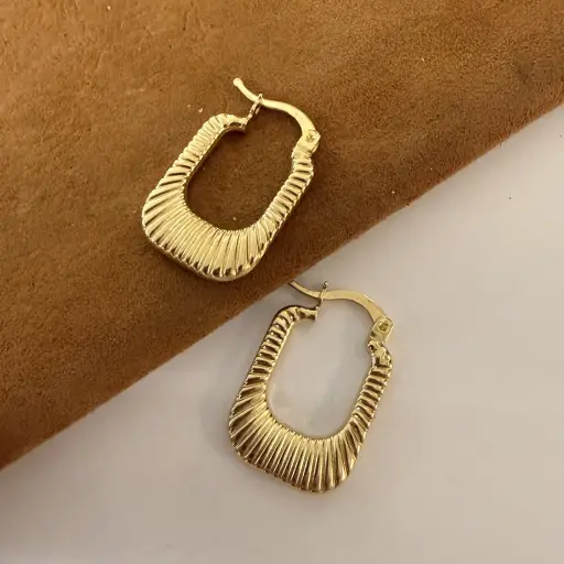 Dikdörtgen Desenli Küpe