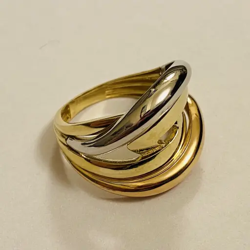 Taşsız Üç Renkli Fantazi Yüzük