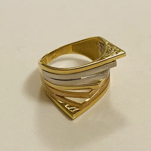 Taşsız Üç Renkli Fantazi Yüzük