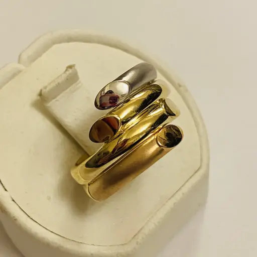 Taşsız Üç Renkli Fantazi Yüzük