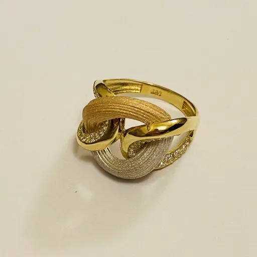 Üç Renkli Kıvrımlı Yüzük 