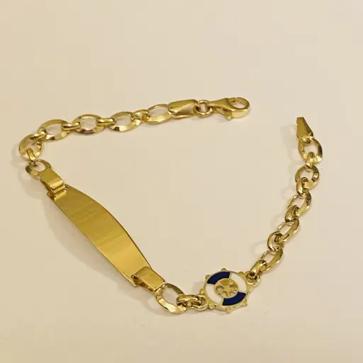 Plakalı Mineli Çocuk Bilekliği 14.5 Cm Uzunluğunda 