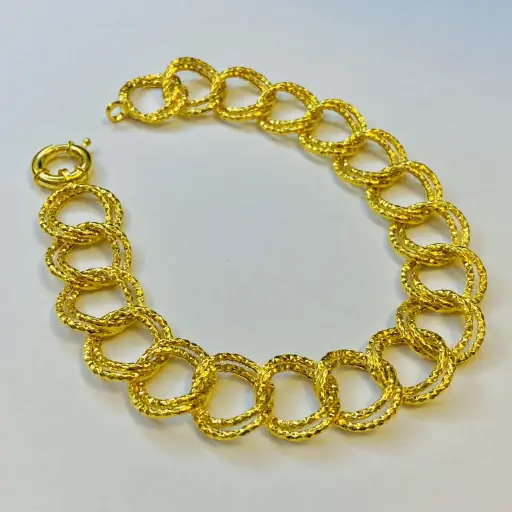 Kalemli Çift Sıra Samanyolu Bileklik 20.5 Cm Uzunluğunda 