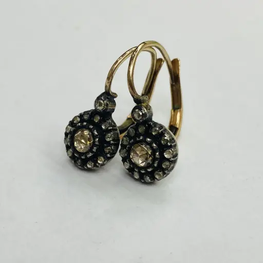 Elmas Taşlı Minimal Oval Küpe